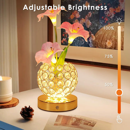 Pink Morning Glory Flowers Table Lamp