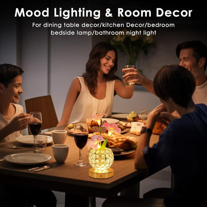 Pink Morning Glory Flowers Table Lamp