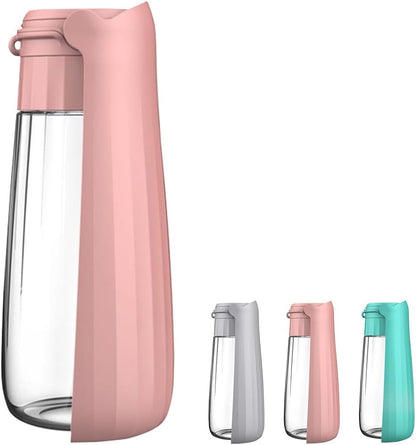 Portable Dog Water Bottle, 19 OZ Pet Travel Water Dispenser Pink