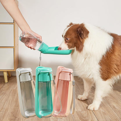 Portable Dog Water Bottle, 19 OZ Pet Travel Water Dispenser Pink