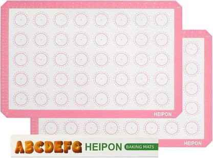 Macaron Silicone Baking Mats,22.44"Lx14.57"W (2, Pink)