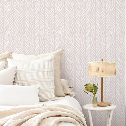Pink Striped Peel and Stick Wallpaper Boho Removable 78.7"×17.3"