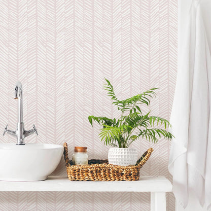 Pink Striped Peel and Stick Wallpaper Boho Removable 78.7"×17.3"