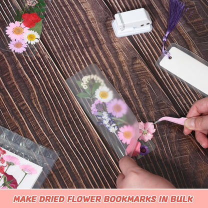 440 Pcs Pressed Flower Bookmark Kit, Handmade Craft for Women