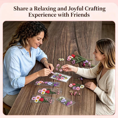 440 Pcs Pressed Flower Bookmark Kit, Handmade Craft for Women