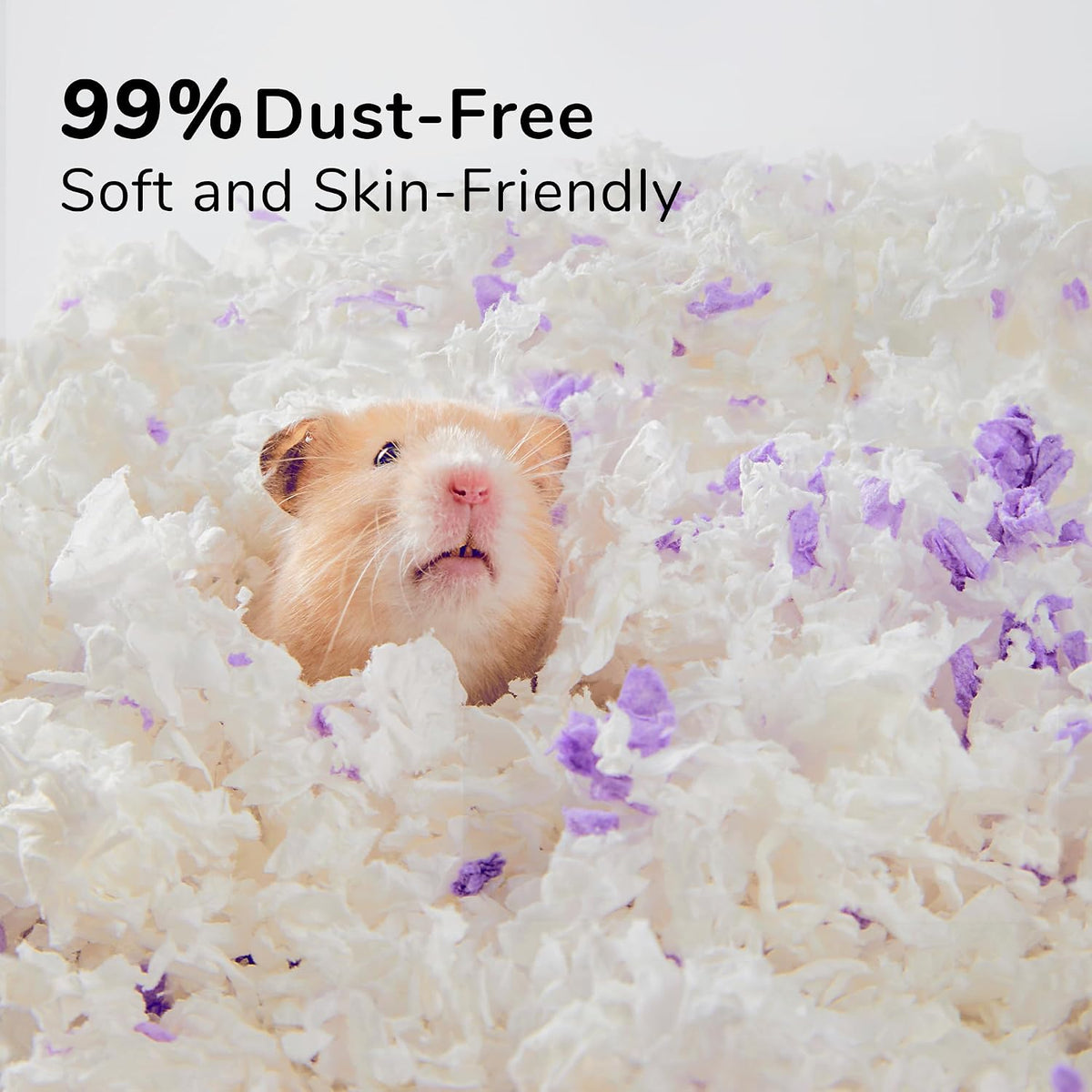 99% Dust-Free Soft Natural Paper Bedding with Odor Control, for Hamsters, Guinea Pigs,Rabbits, Chinchillas, Rats, Mice, Gerbils, Bunniess, Rodents, Small Animals - 80 Liters (White + Pink)