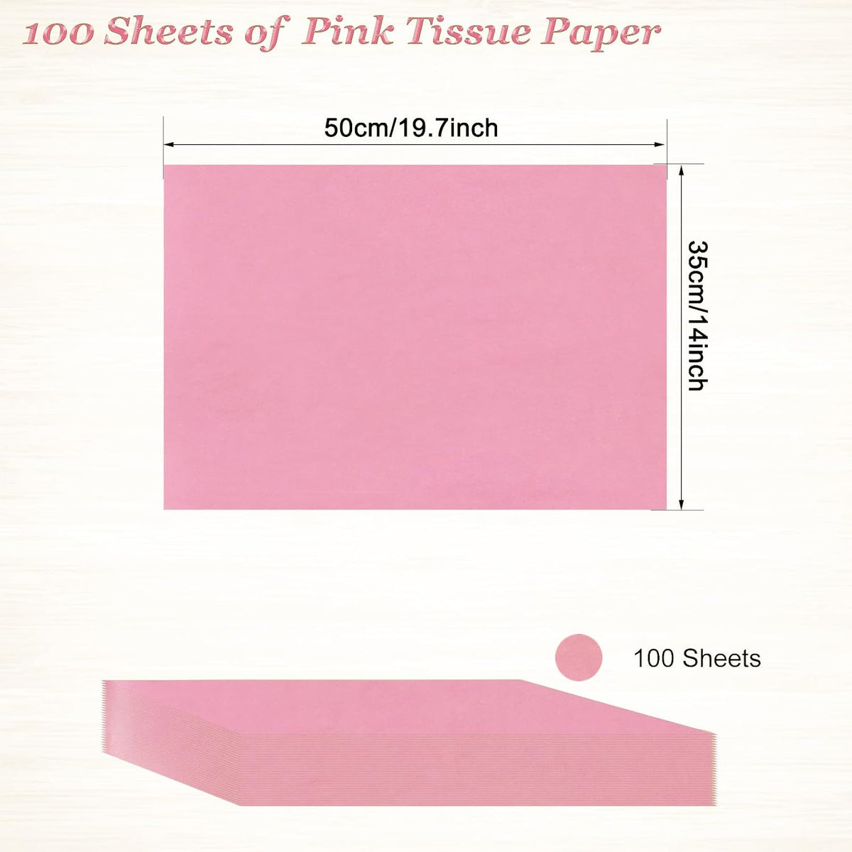 100 Sheets Pink Tissue Paper Artdly 14 x 20 Inches Pink Wrapping Paper Bulk for Weddings Birthday DIY Project Christmas