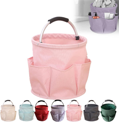Professional Cleaning Caddy Organizer - 11" Wearable Cleaning Supply Bag with Adjustable Shoulder Strap & Handle - Housekeeper Essentials Organizer for Detailing Tools & Supplies (Pink)