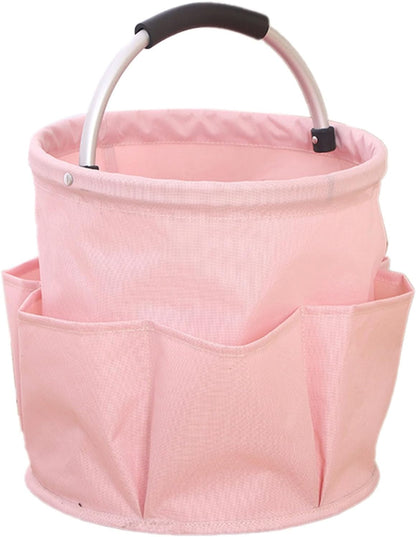 Professional Cleaning Caddy Organizer - 11" Wearable Cleaning Supply Bag with Adjustable Shoulder Strap & Handle - Housekeeper Essentials Organizer for Detailing Tools & Supplies (Pink)