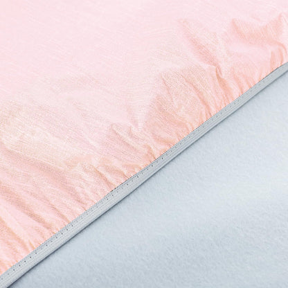 Light Pink Round Fitted Vinyl Tablecloth with Elastic Edge 100% Waterproof Oil Proof PVC Table Cloth Wipe Clean Table Cover for Indoor and Outdoor, 45"- 56"