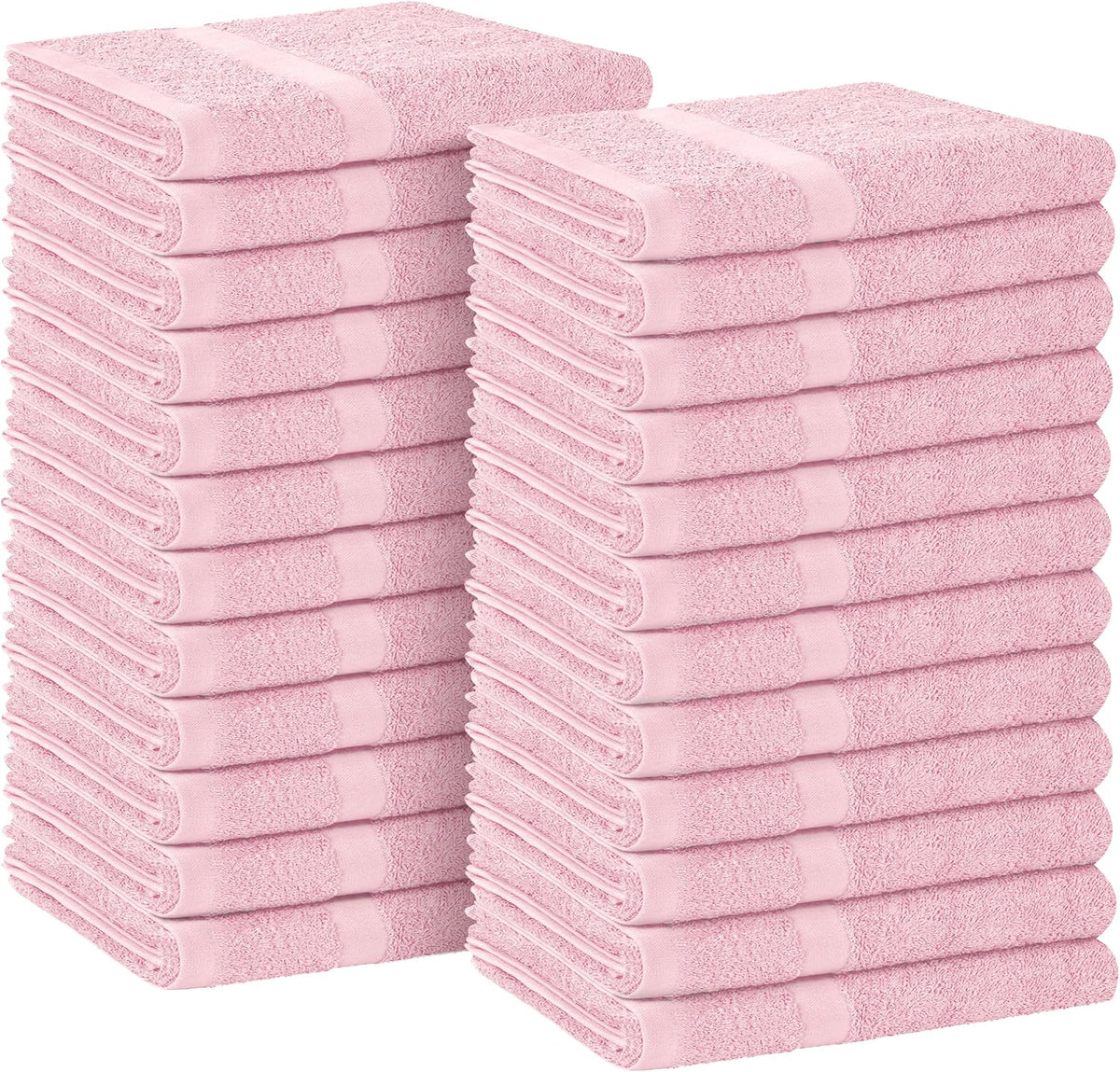 Salon Towel - Pink Hand Towels Bulk Pack of 24 - 100% Cotton Absorbent Spa, Facial & Gym Towel for Working Out - 16x27 Inches (Not Bleach Proof)