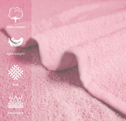 Salon Towel - Pink Hand Towels Bulk Pack of 24 - 100% Cotton Absorbent Spa, Facial & Gym Towel for Working Out - 16x27 Inches (Not Bleach Proof)