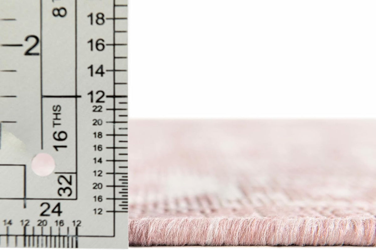 Outdoor Aztec Rug – 5' 3 x 8' Oval Pink Washable Indoor/Outdoor Rug – Perfect for Patios, Decks, and Porches