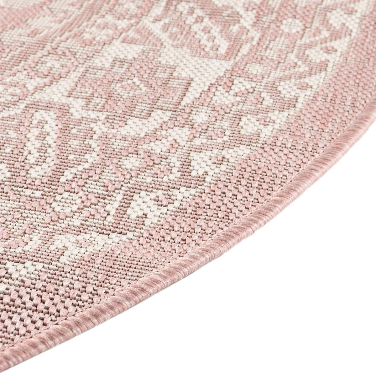 Outdoor Aztec Rug – 5' 3 x 8' Oval Pink Washable Indoor/Outdoor Rug – Perfect for Patios, Decks, and Porches