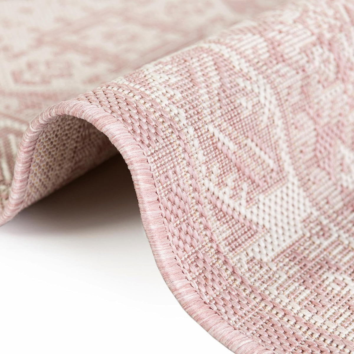 Outdoor Aztec Rug – 5' 3 x 8' Oval Pink Washable Indoor/Outdoor Rug – Perfect for Patios, Decks, and Porches