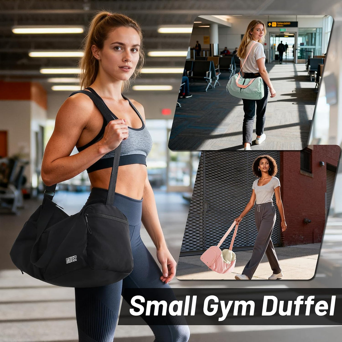 Small Gym Bag for Women with Shoe Compartment and Wet Pocket 19L Pink
