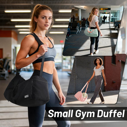 Small Gym Bag for Women with Shoe Compartment and Wet Pocket 19L Pink