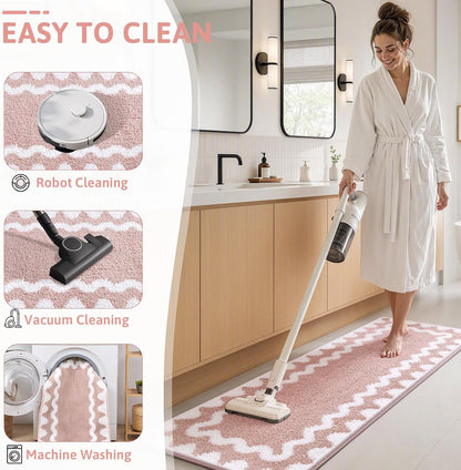 Bathroom Rugs Sets 5 Piece, Absorbent Soft Non-Slip Bath Rug Set