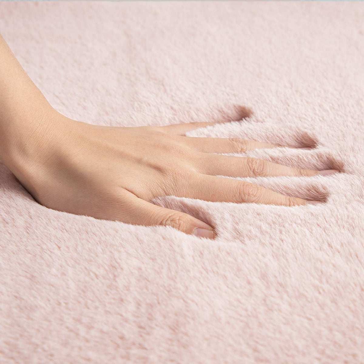 Ultra Soft Faux Rabbit Fur Chair Couch Cover Area Rug for Bedroom Floor Sofa Living Room Pink 2 x 6 Feet