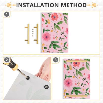 Flowers Floral Pink Decorative Large Tray with Handles Outdoor Serving Tray for Jewelry Perfume for Food Carrying bandejas para cumpleanos