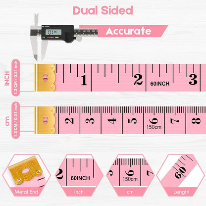 iBayam Soft Tape Measure 60" Double Scale Body & Sewing Tape, 5-Pack