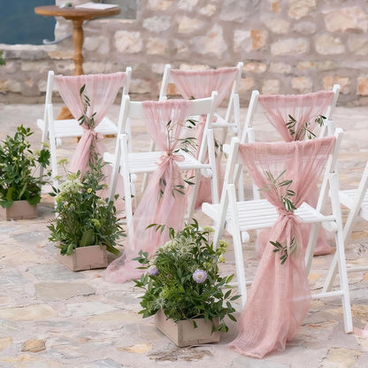 Cheesecloth Table Runner, 120 Inch 10 FT, Dusty Pink