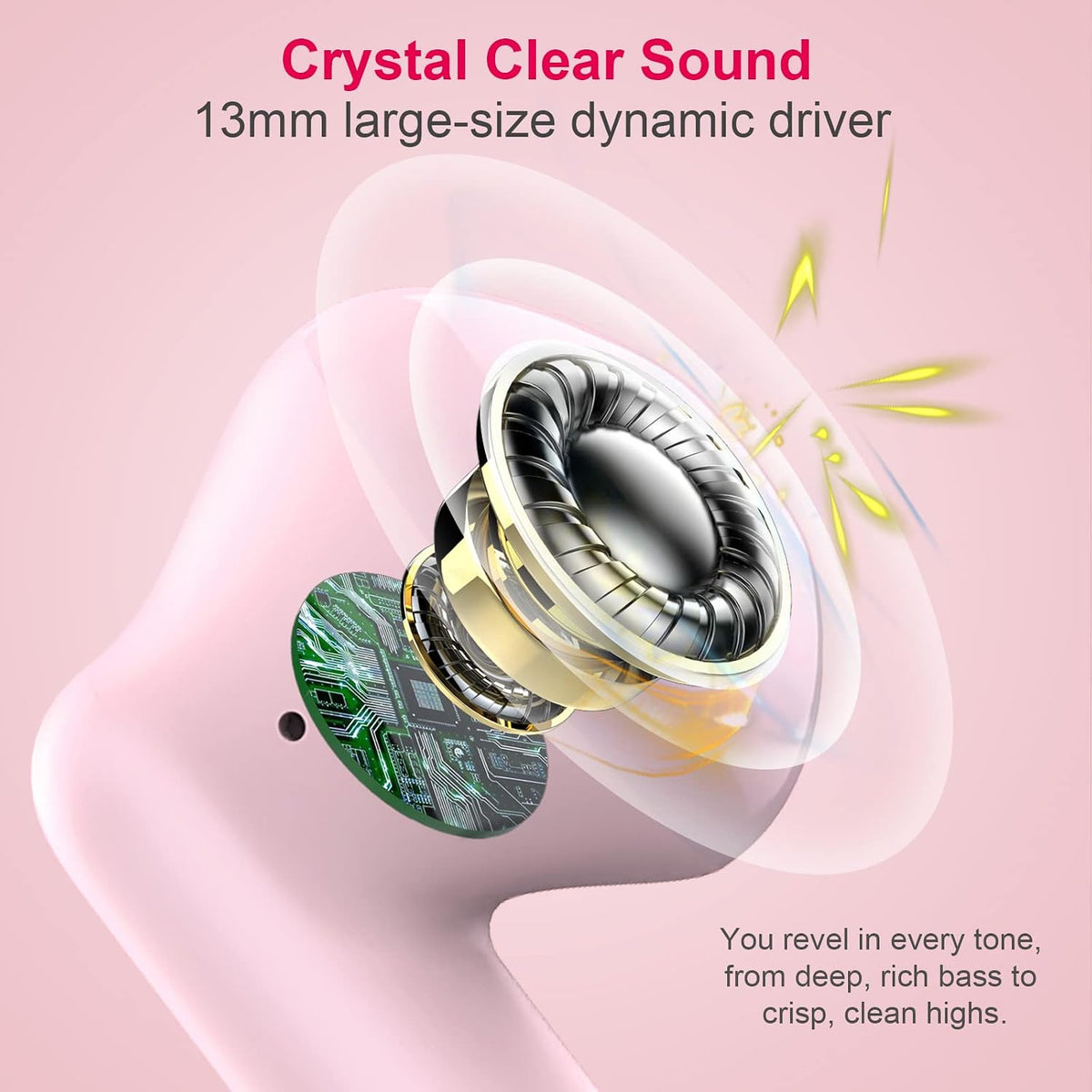 Wireless Earbuds, Bluetooth 5.4 Headphones in Ear with Noise Cancelling Mic