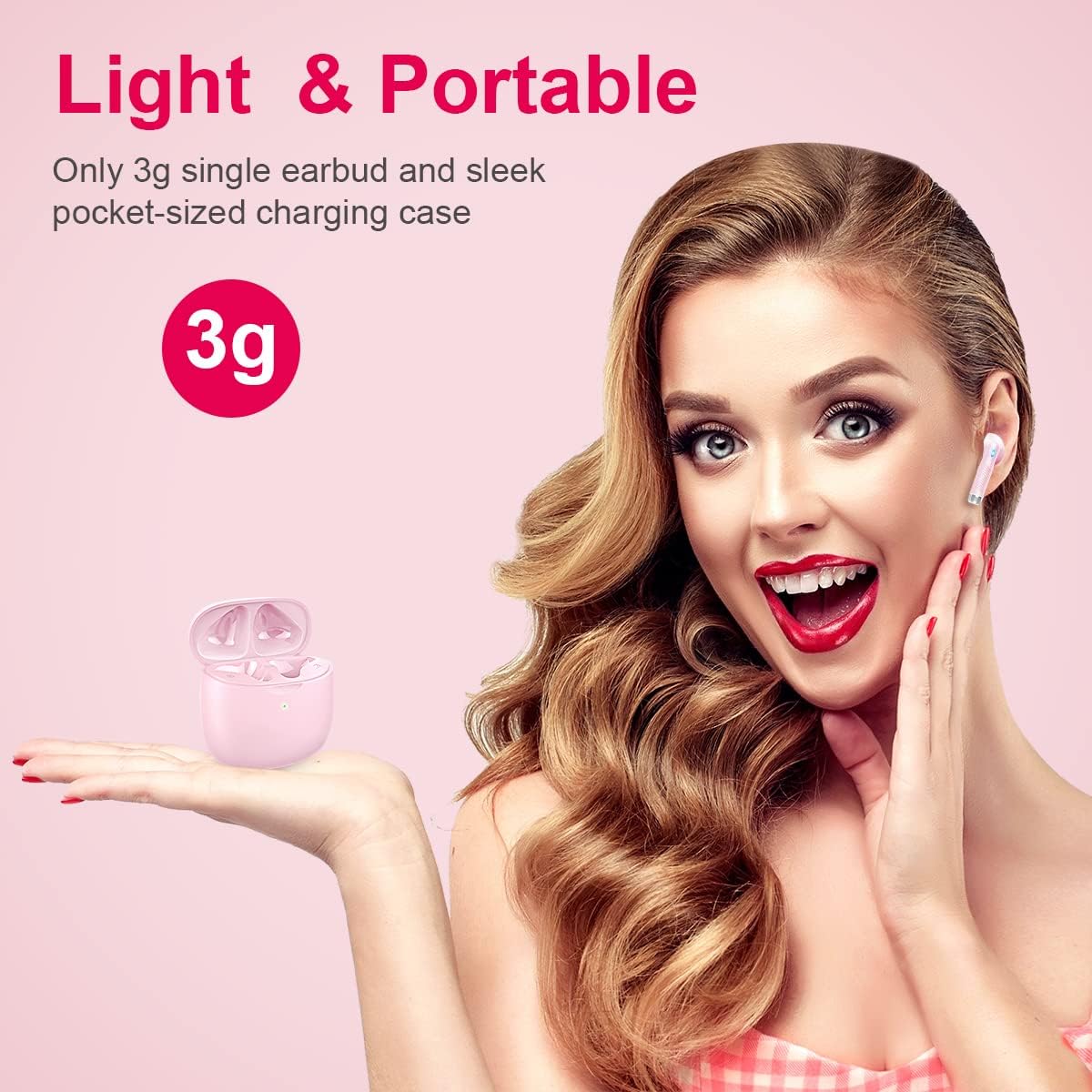 Wireless Earbuds, Bluetooth 5.4 Headphones in Ear with Noise Cancelling Mic