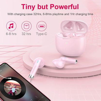 Wireless Earbuds, Bluetooth 5.4 Headphones in Ear with Noise Cancelling Mic