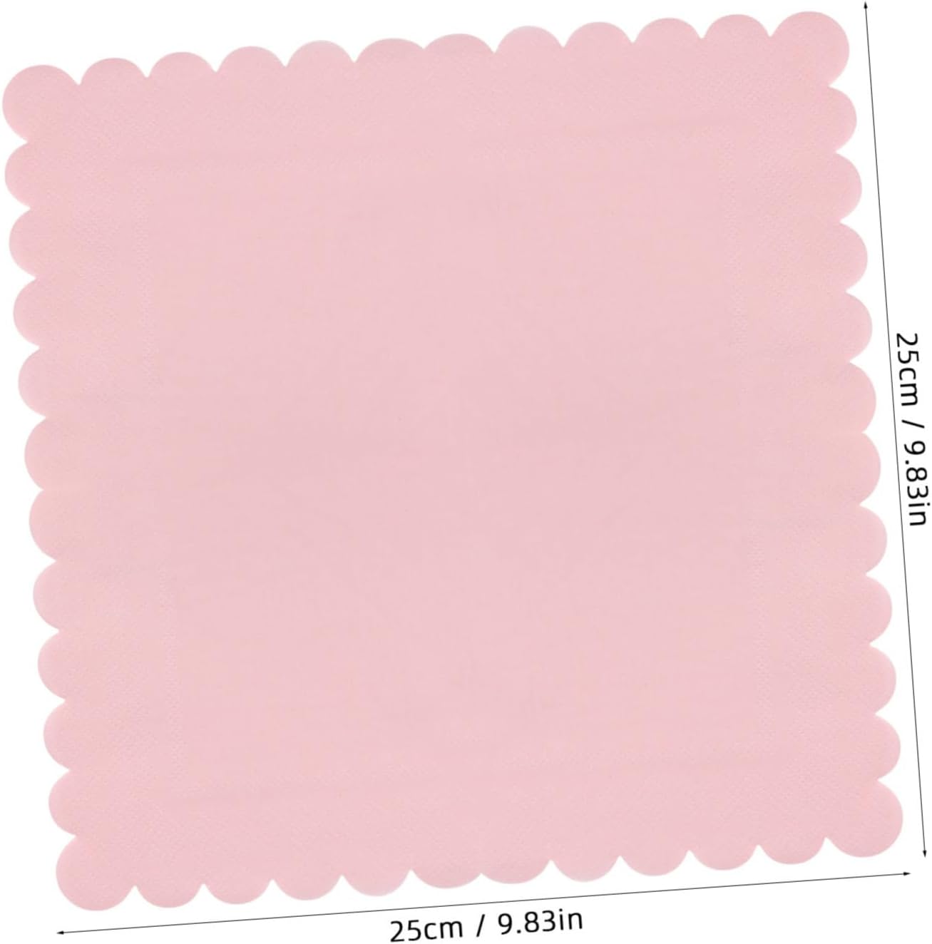 Luxshiny 150pcs Pink Scalloped Edges Lunch Napkins Bulk Neutral Disposable Paper Napkins for Wedding Birthday Party Supplies