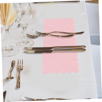 Luxshiny 150pcs Pink Scalloped Edges Lunch Napkins Bulk Neutral Disposable Paper Napkins for Wedding Birthday Party Supplies