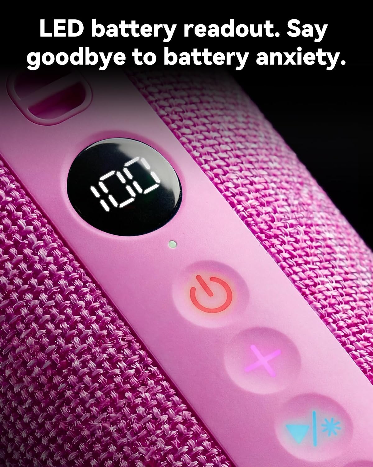 Roar 3 Portable Bluetooth Speaker,20W Powerful Sound with JIKE Bass,IPX6 Waterproof,24H Playtime,Bluetooth 5.4,RGB Lights,Wireless TWS Pairing,Outdoor for Camping and Beach (Pink)