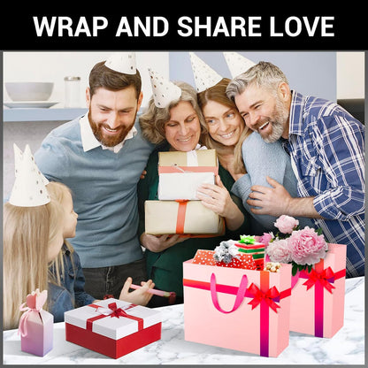 EUSOAR Small Pink Gifts Wrap Bags, 30 Pack 8.6x3.9x7 inches Shopping Bags with Handles Bulk, Party Favor Wrapping Bags for Wedding, Craft Grocery, Boutique, Retail, Business