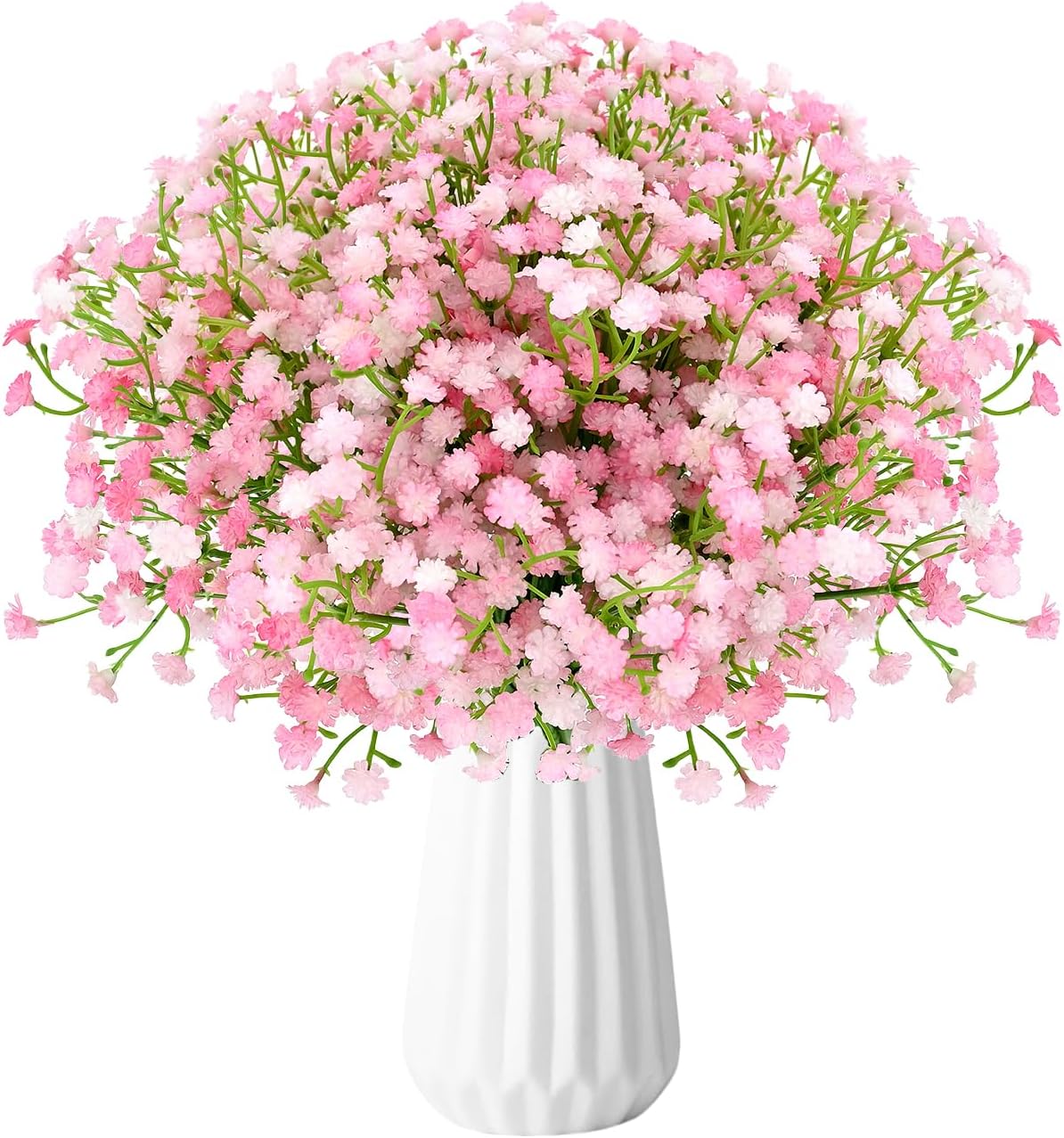 Babys Breath Artificial Flowers, 24Pcs Fake Baby Breath Flowers Artificial Bulk Faux Gypsophila Real Touch Flowers for Wedding DIY Bouquet Arrangement Party Home Garden Spring Decor, Pink