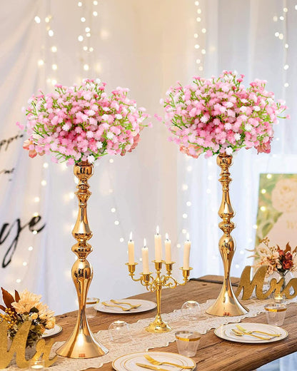 Babys Breath Artificial Flowers, 24Pcs Fake Baby Breath Flowers Artificial Bulk Faux Gypsophila Real Touch Flowers for Wedding DIY Bouquet Arrangement Party Home Garden Spring Decor, Pink