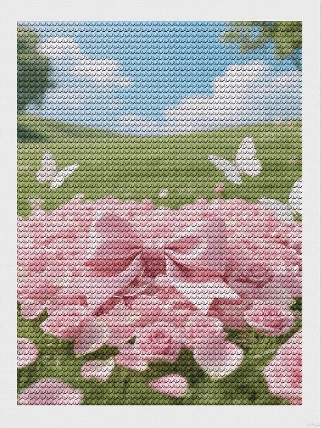 Pink Bow Floral 5D Diamond Painting Kit for Adults DIY Diamond Art Kits with Drill Tools Full Round Drill Gem Painting for Home Wall Decor, Beginner Friendly Craft Set Gift 12x16 inch