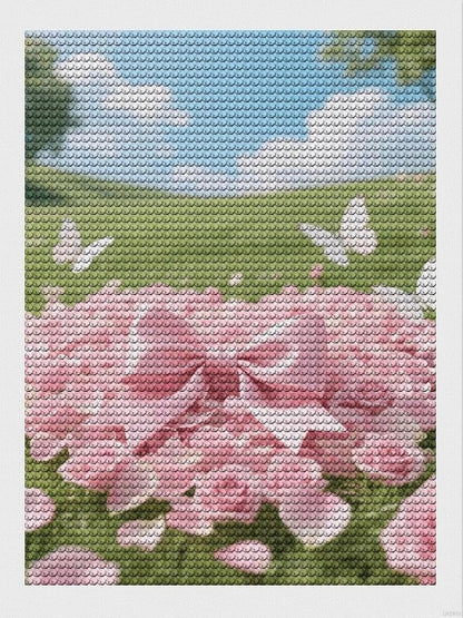 Pink Bow Floral 5D Diamond Painting Kit for Adults DIY Diamond Art Kits with Drill Tools Full Round Drill Gem Painting for Home Wall Decor, Beginner Friendly Craft Set Gift 12x16 inch