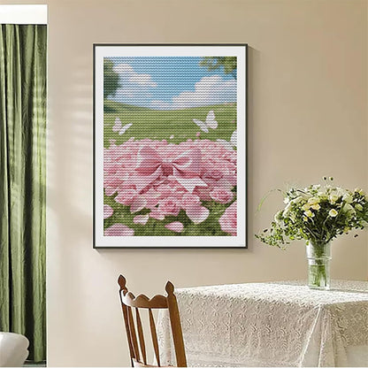Pink Bow Floral 5D Diamond Painting Kit for Adults DIY Diamond Art Kits with Drill Tools Full Round Drill Gem Painting for Home Wall Decor, Beginner Friendly Craft Set Gift 12x16 inch