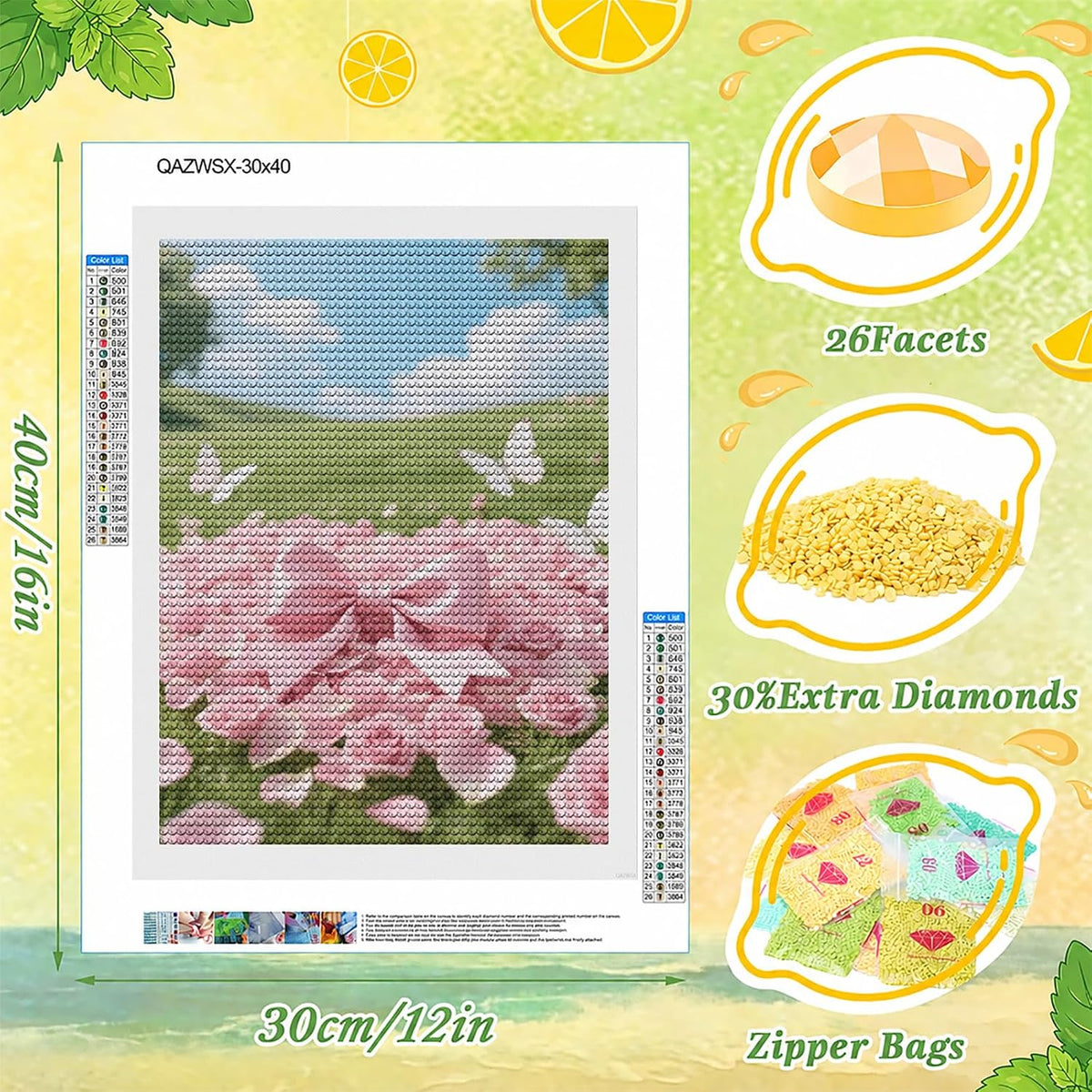 Pink Bow Floral 5D Diamond Painting Kit for Adults DIY Diamond Art Kits with Drill Tools Full Round Drill Gem Painting for Home Wall Decor, Beginner Friendly Craft Set Gift 12x16 inch