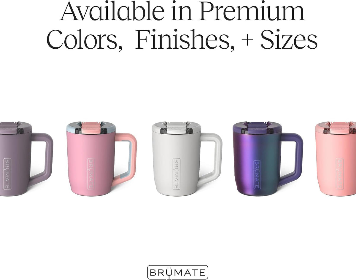 Müv - 15oz 100% Leak Proof Insulated Coffee Mug with Handle & Lid - Stainless Steel Coffee Travel Mug - Double Walled Coffee Cup (Neon Pink)