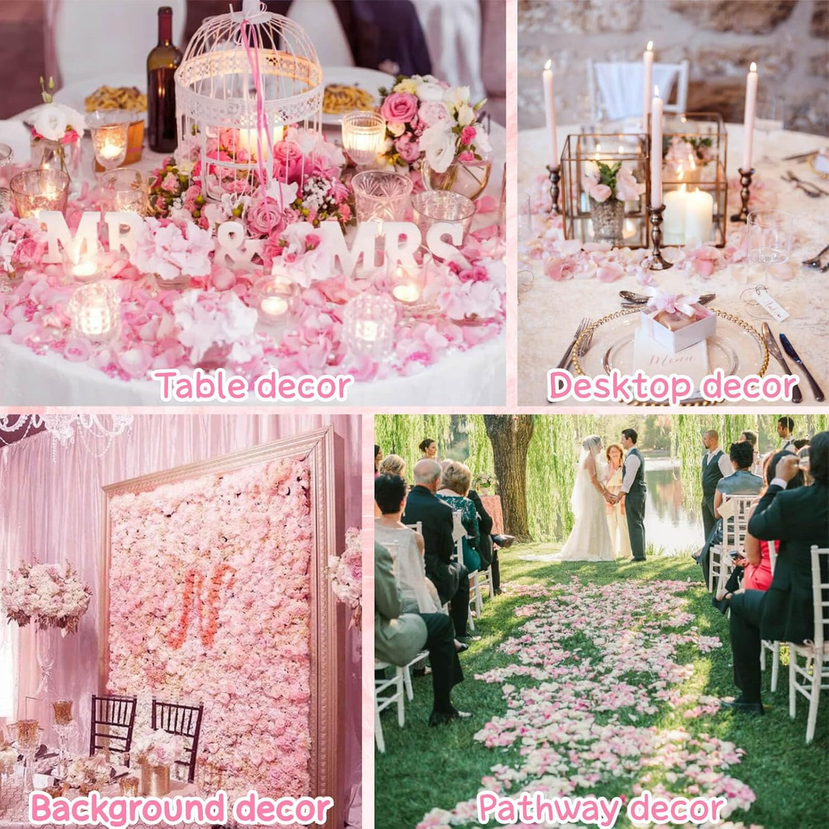 1500+ Real Dried Hydrangea Pink Flower Petals for Wedding Party Confetti