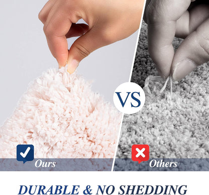 Bathroom Rug Non Slip Bath Mat (16 x 24, Ombre Pink) Water Absorbent Soft Microfiber Shaggy Mat Machine Washable Thick Plush Rug for Shower