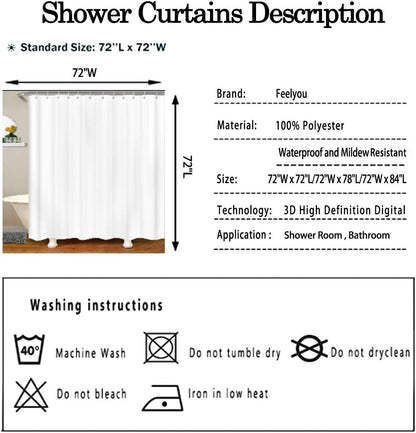Pink Abstract Bathroom Shower Curtain with Hooks 72"x72"
