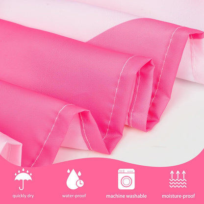 Pink Shower Curtain for Bathroom Cute Wavy Swirl 70S Abstract Retro Vintage Preppy Aesthetic Fabric Waterproof Bathroom Shower Curtains Set with Hooks 72x72 Inch