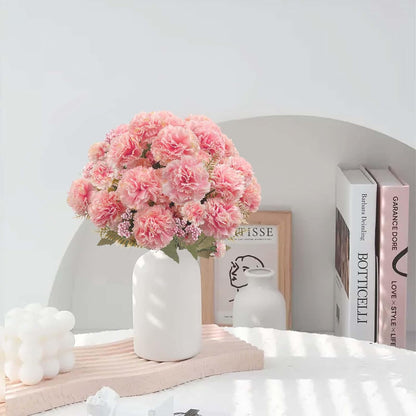 16 Large Blooms Artificial Carnations Bulk with 24 Mini Blooms,Silk Pink Carnations Artificial Flowers with 2 Sizes Blooms & Leaves for Mothers Day Wedding Home Decor