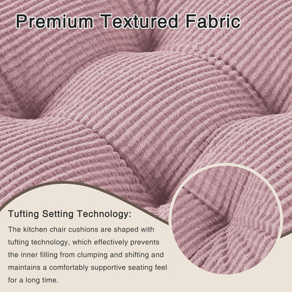 Dining Chair Cushions Set of 2 with Ties 18"x16.5"x3" Light Pink