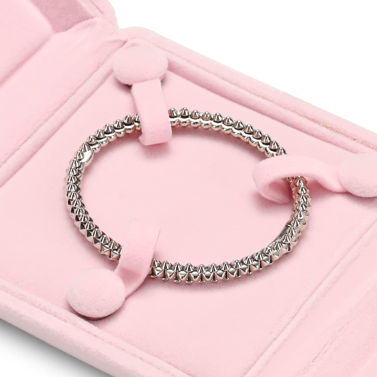 Pink Velvet Bangle Gift Box Bracelet Storage Case Jewelry Gift Boxes