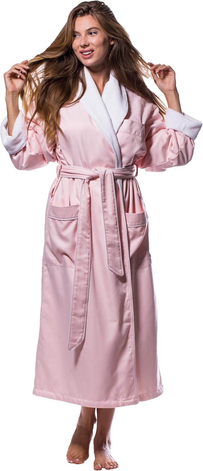Robes for Women - Luxury Plush Lined Bathrobe, 100% Polyester Microterry & Microfiber, Cozy & Elegant Womens Robe