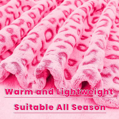 Pink Throw Blanket for Girls, Warm Soft Fuzzy Cute Small Fleece Toddler Throw Blanket for Lap Nap Daycare, Pink Gifts for Girls Women, Home Room Decor, 40x50 Inches