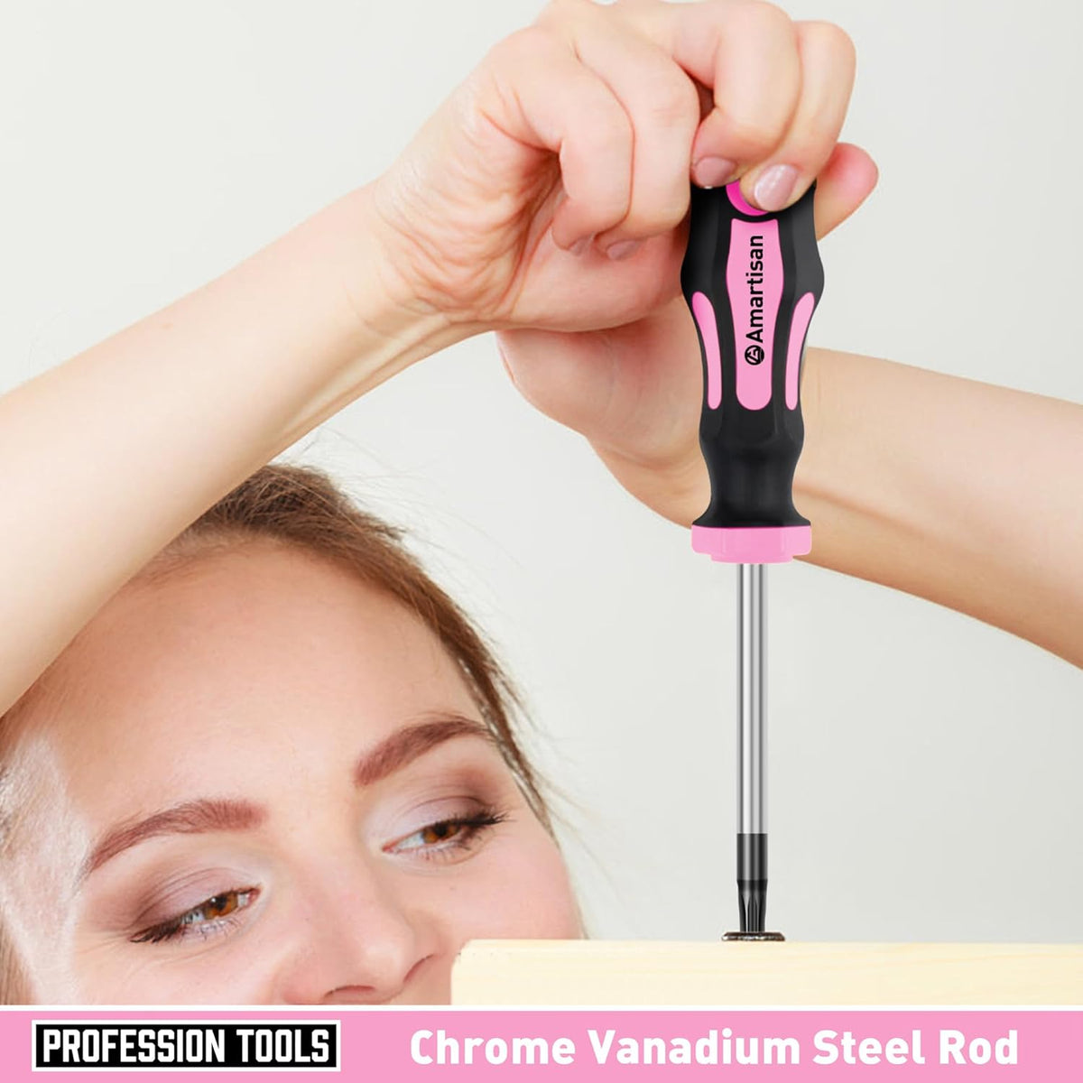 Magnetic Screwdrivers Set with Case, 43-piece Includs Slotted, Phillips, Hex, Pozidriv,Torx and Precision Screwdriver Set, Magnetizer Demagnetizer Tools, Tools for Men (Pink))
